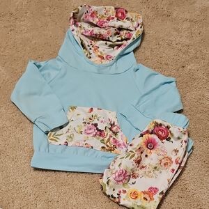 Floral Hoodie and Pants Set 70 Girls